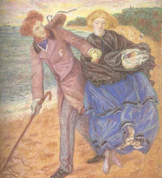 Dante Gabriel Rossetti Writing on the Sand (mk46) oil painting image